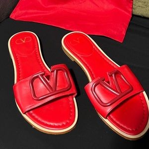 Red Leather Sandals